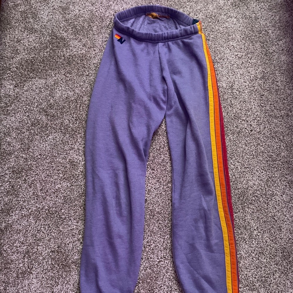 purple AVIATOR NATION sweatpants